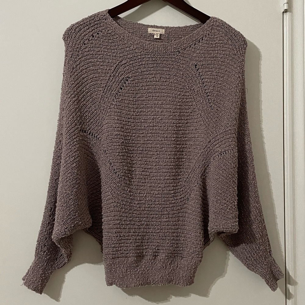 Debut Butterfly Sleeve Sweater Tan Size Small